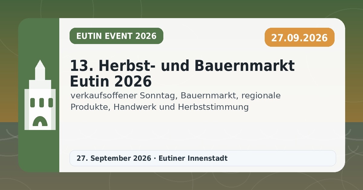 13. Herbst- und Bauernmarkt Eutin 2026