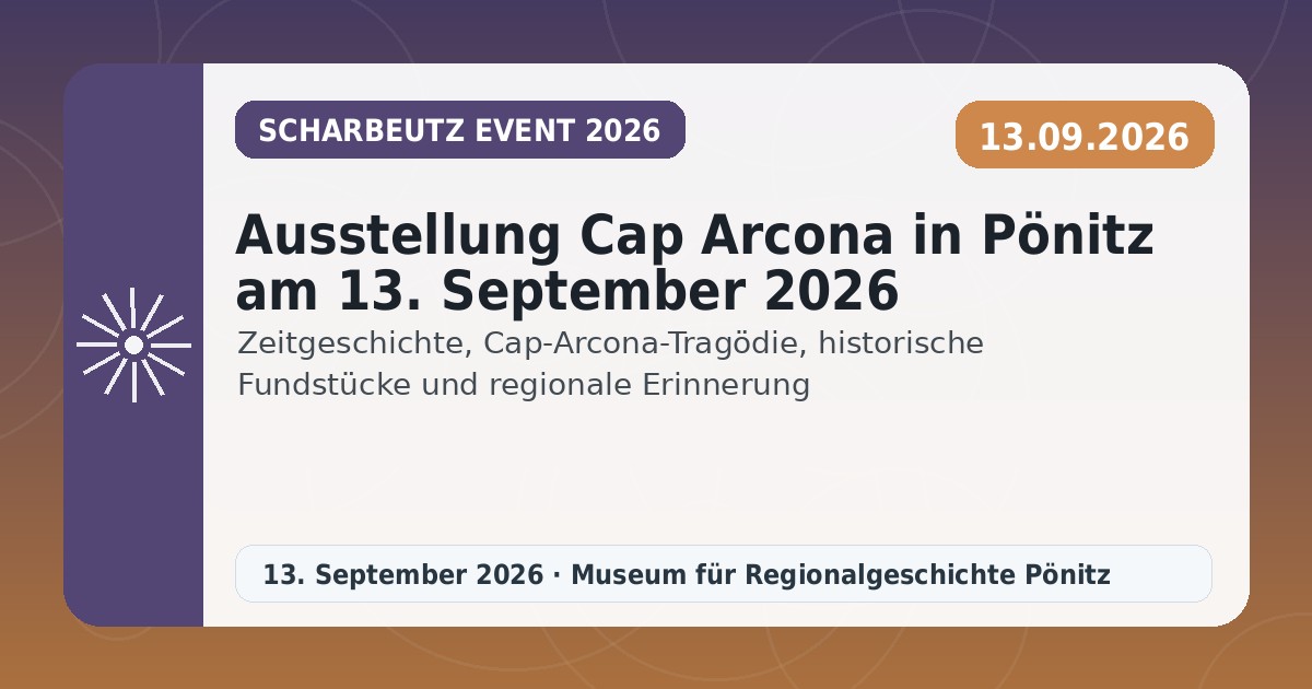 Ausstellung Cap Arcona in Pönitz am 13. September 2026