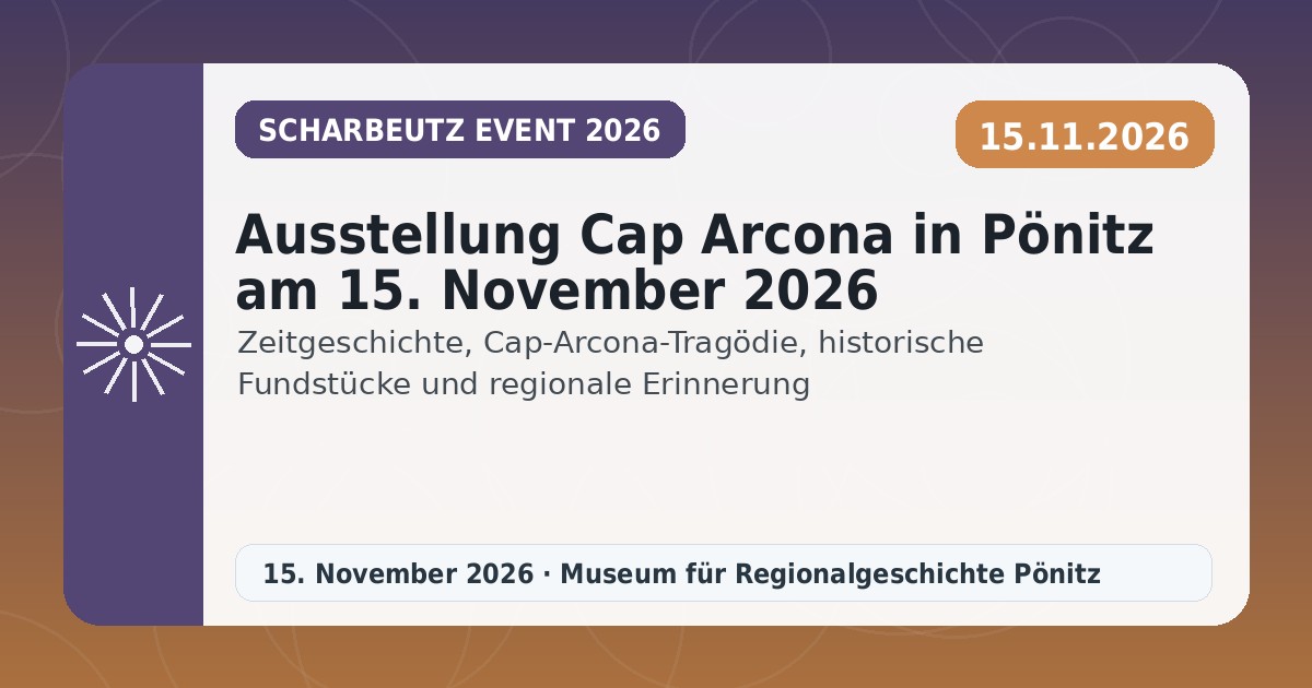 Ausstellung Cap Arcona in Pönitz am 15. November 2026