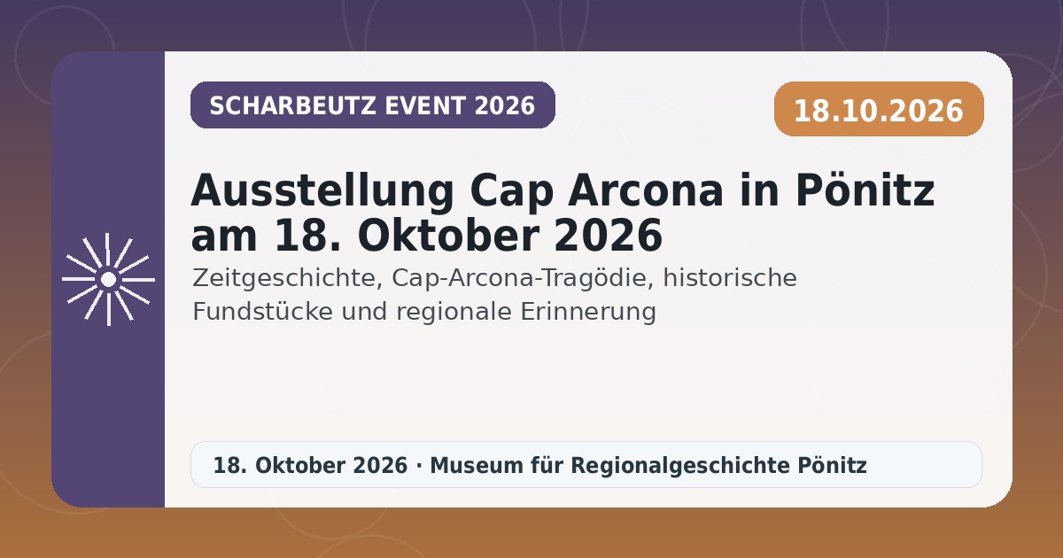 Ausstellung Cap Arcona in Pönitz am 18. Oktober 2026