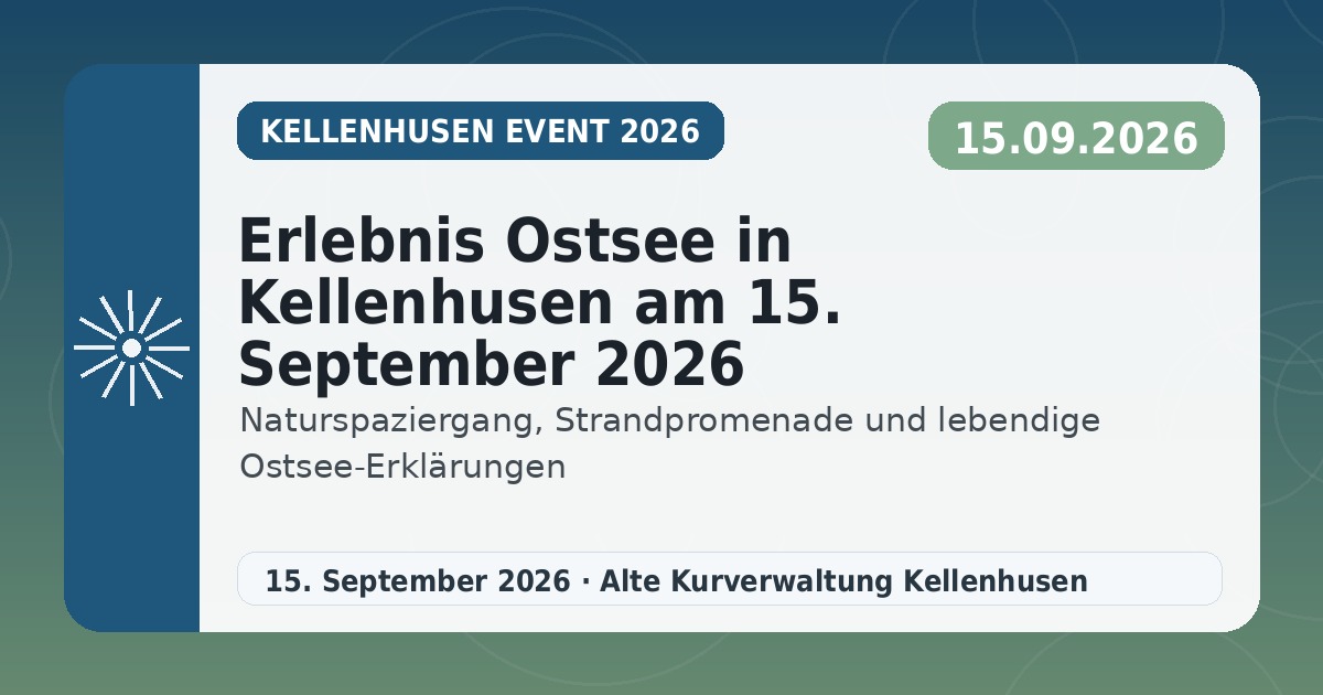 Erlebnis Ostsee in Kellenhusen am 15. September 2026