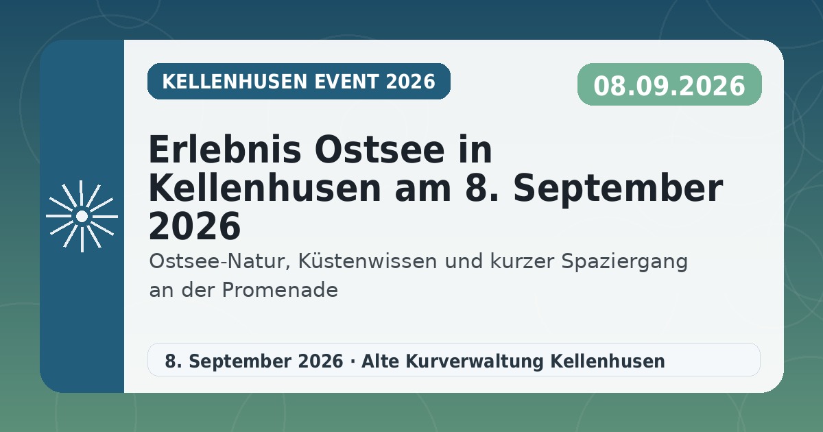 Erlebnis Ostsee in Kellenhusen am 8. September 2026