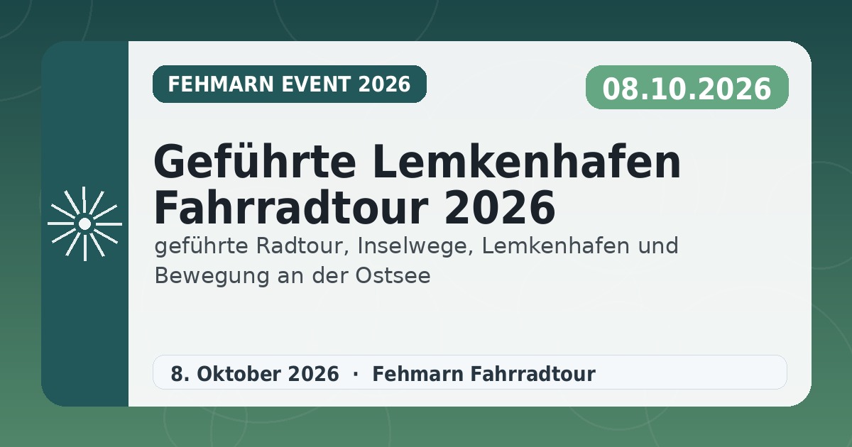 Geführte Lemkenhafen Fahrradtour 2026