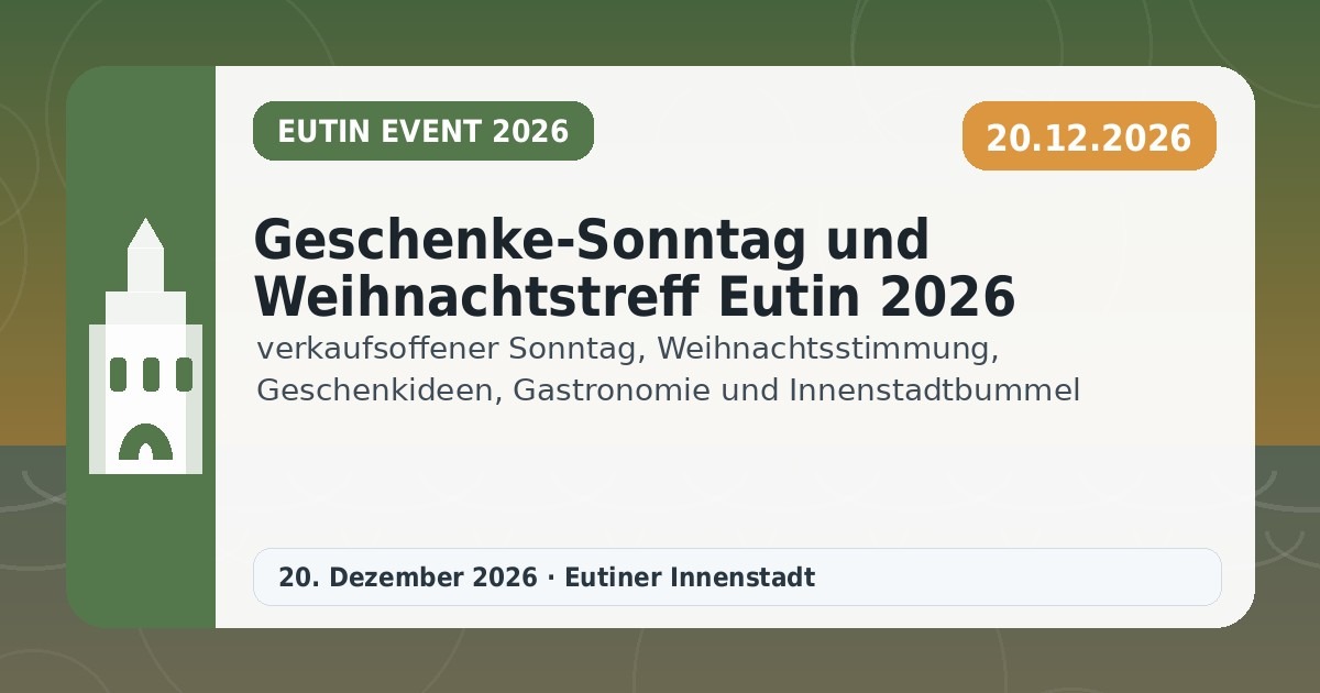 Geschenke-Sonntag und Weihnachtstreff Eutin 2026