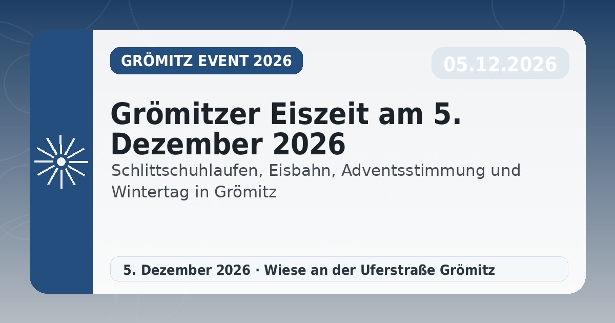 Grömitzer Eiszeit am 5. Dezember 2026