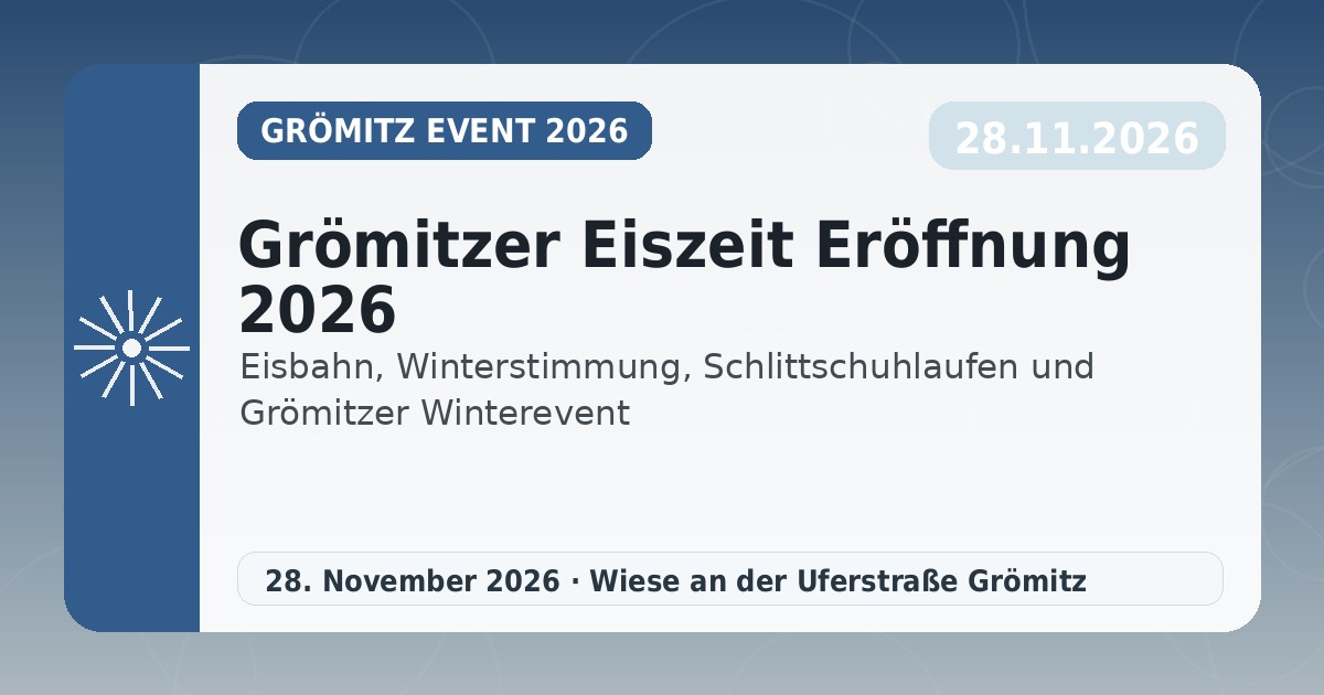 Grömitzer Eiszeit Eröffnung 2026