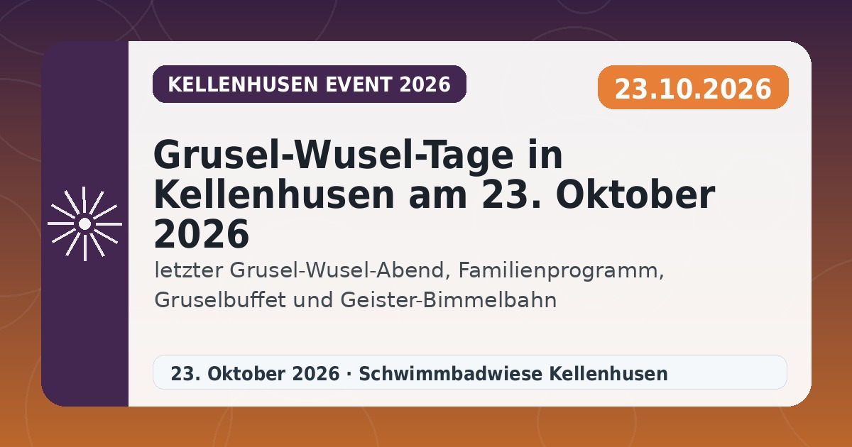 Grusel-Wusel-Tage in Kellenhusen am 23. Oktober 2026