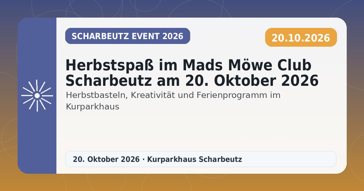 Herbstspaß im Mads Möwe Club Scharbeutz am 20. Oktober 2026