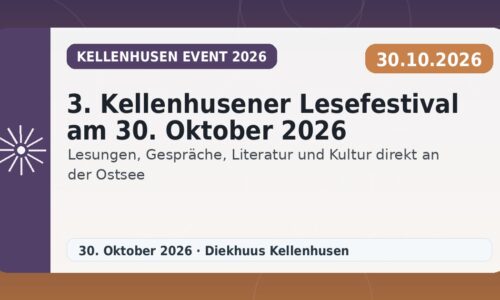 3. Kellenhusener Lesefestival am 30. Oktober 2026