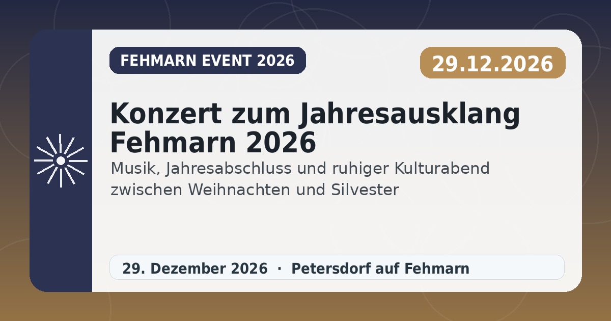 Konzert zum Jahresausklang Fehmarn 2026