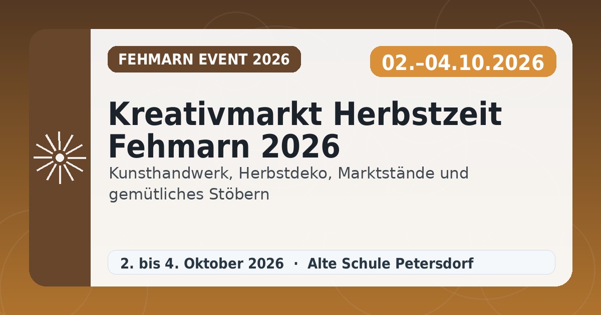 Kreativmarkt Herbstzeit Fehmarn 2026