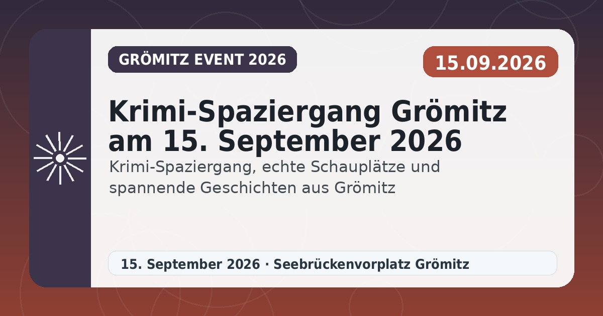 Krimi-Spaziergang Grömitz am 15. September 2026