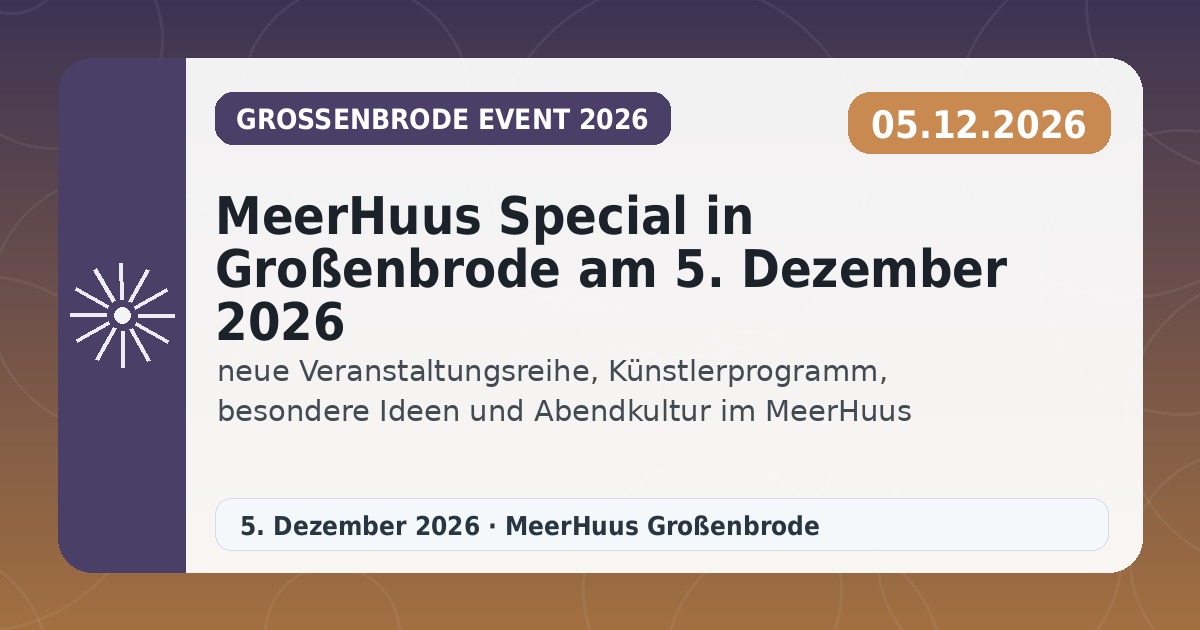 MeerHuus Special in Großenbrode am 5. Dezember 2026