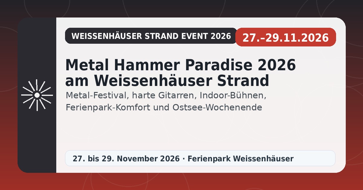 Metal Hammer Paradise 2026 am Weissenhäuser Strand