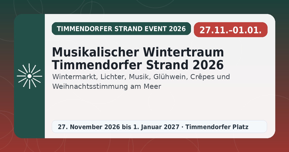 Musikalischer Wintertraum Timmendorfer Strand 2026