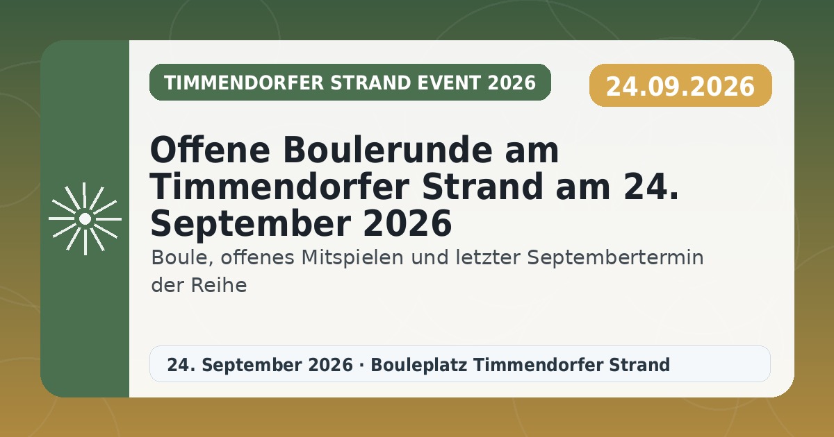 Offene Boulerunde am Timmendorfer Strand am 24. September 2026