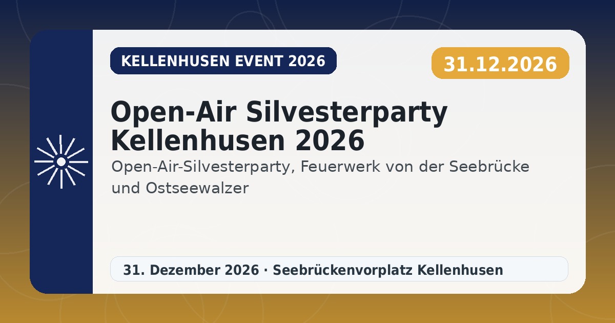 Open-Air Silvesterparty Kellenhusen 2026