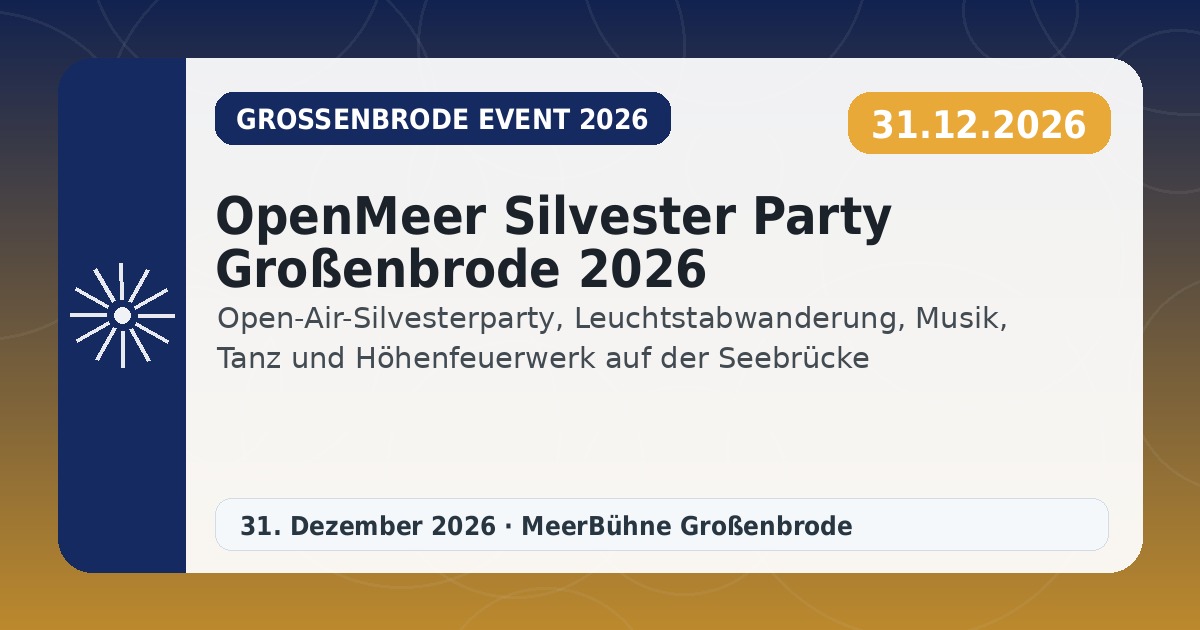 OpenMeer Silvester Party Großenbrode 2026