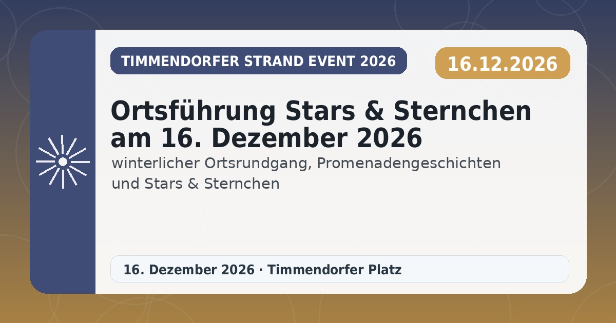 Ortsführung Stars & Sternchen am 16. Dezember 2026