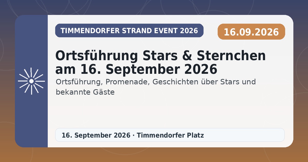 Ortsführung Stars & Sternchen am 16. September 2026