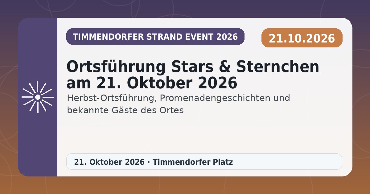 Ortsführung Stars & Sternchen am 21. Oktober 2026