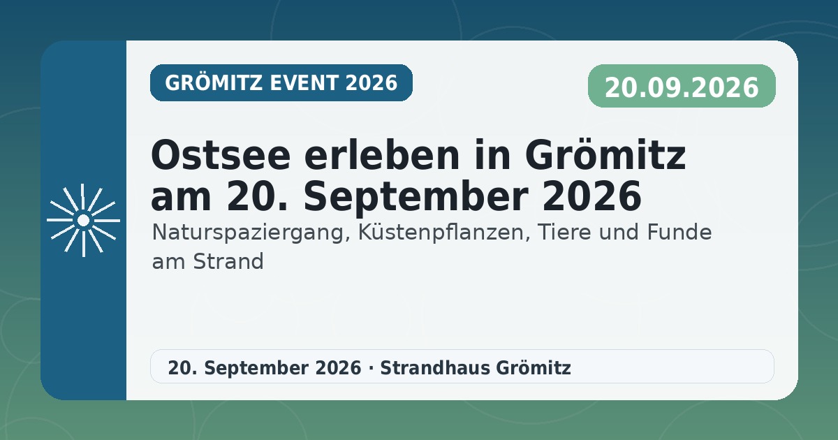 Ostsee erleben in Grömitz am 20. September 2026