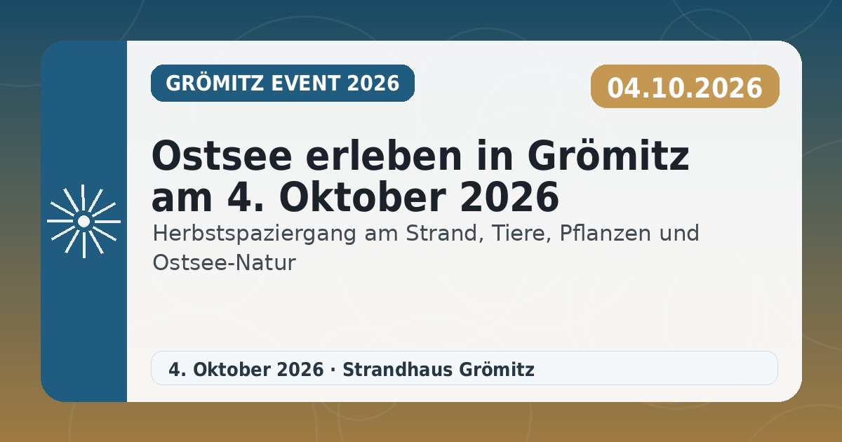 Ostsee erleben in Grömitz am 4. Oktober 2026