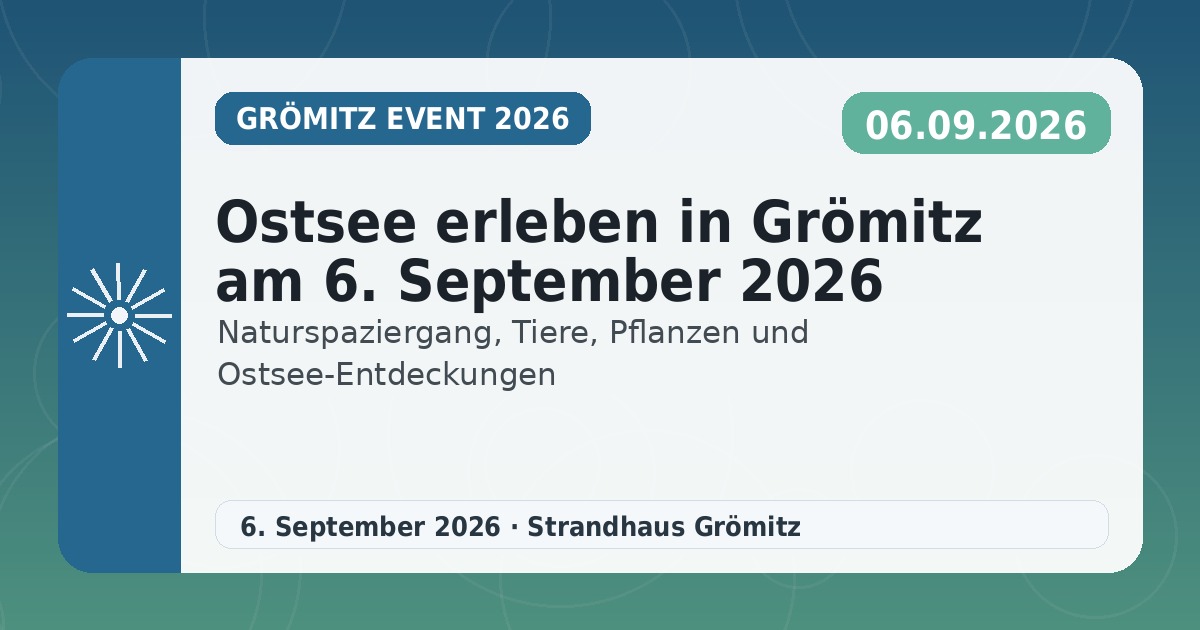Ostsee erleben in Grömitz am 6. September 2026