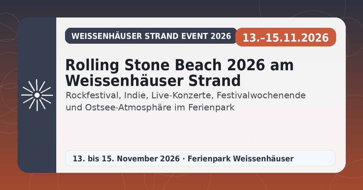 Rolling Stone Beach 2026 am Weissenhäuser Strand