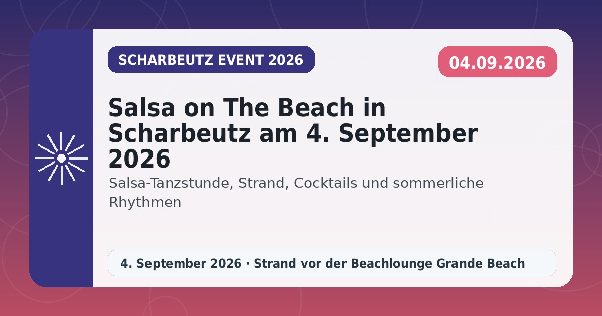 Salsa on The Beach in Scharbeutz am 4. September 2026