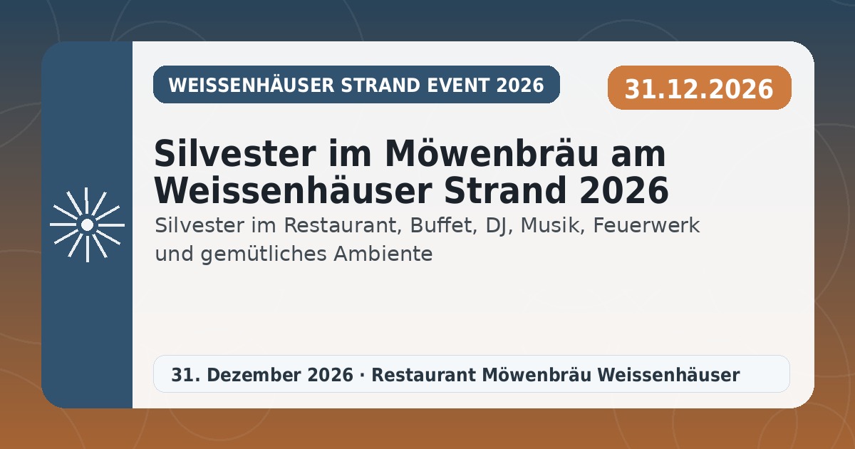 Silvester im Möwenbräu am Weissenhäuser Strand 2026