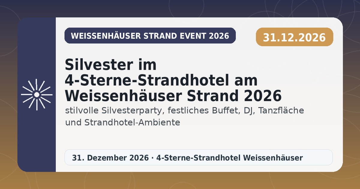 Silvester im 4-Sterne-Strandhotel am Weissenhäuser Strand 2026