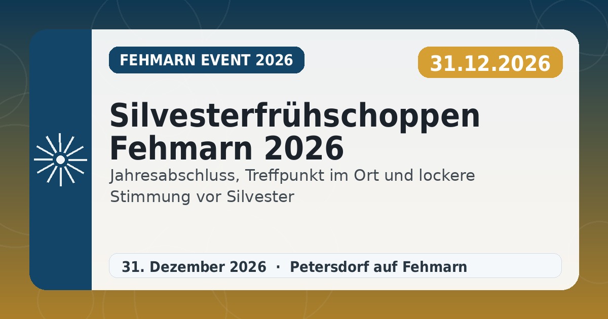 Silvesterfrühschoppen Fehmarn 2026