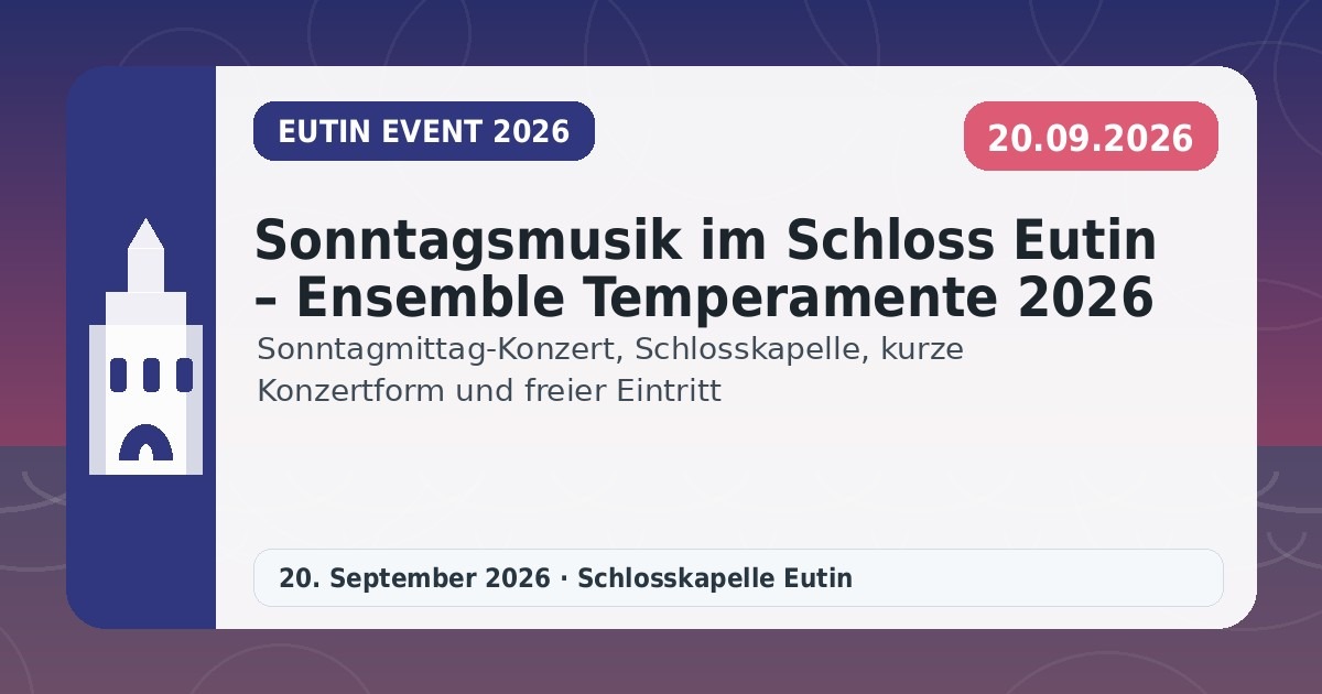 Sonntagsmusik im Schloss Eutin – Ensemble Temperamente 2026