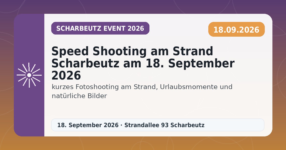 Speed Shooting am Strand Scharbeutz am 18. September 2026