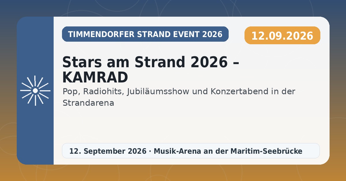Stars am Strand 2026 – KAMRAD
