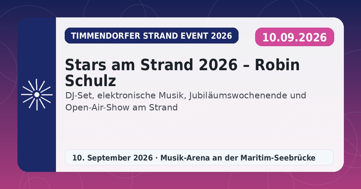 Stars am Strand 2026 – Robin Schulz