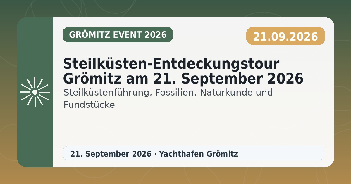 Steilküsten-Entdeckungstour Grömitz am 21. September 2026