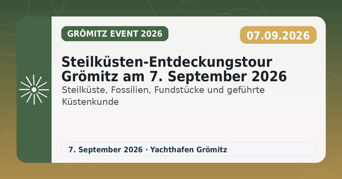 Steilküsten-Entdeckungstour Grömitz am 7. September 2026