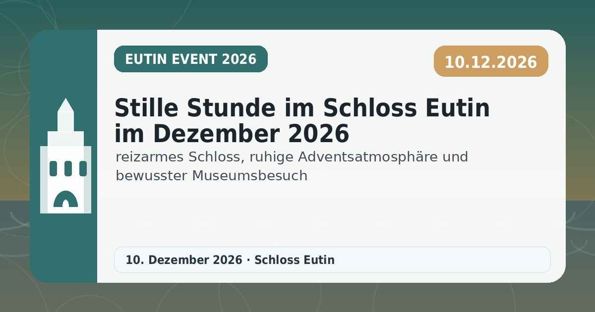 Stille Stunde im Schloss Eutin im Dezember 2026