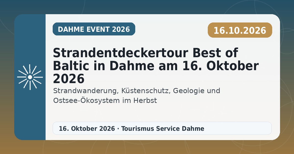 Strandentdeckertour Best of Baltic in Dahme am 16. Oktober 2026