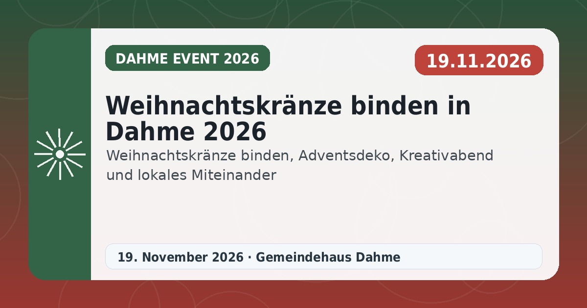 Weihnachtskränze binden in Dahme 2026
