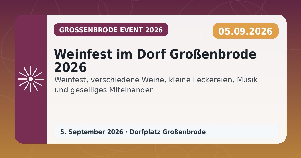 Weinfest im Dorf Großenbrode 2026