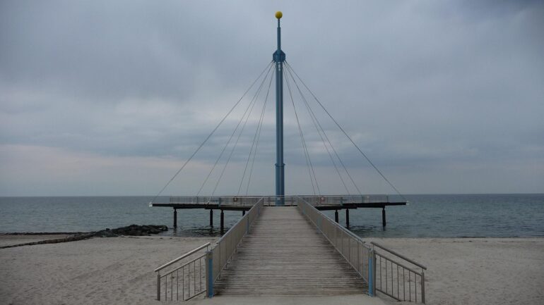Travemünde Küste mit Ostsee und weitem Horizont